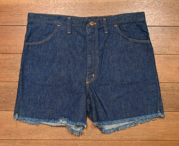 画像1: 【クリックポスト185円も可】70s Deadstock WRANGLER ラングラー 1W654PW カットオフデニム ショーツ アメリカ製(36)ライトオンス デッドストック (1)