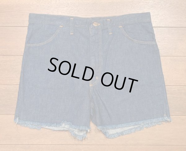 画像1: HOLD.【クリックポスト185円も可】70s Deadstock WRANGLER ラングラー 1W654PW カットオフデニム ショーツ アメリカ製(36)ライトオンス デッドストック (1)