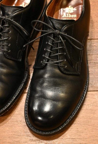 画像2: ALDEN オールデン 53711 カーフプレーントゥ ミリタリーラストメリカ製(BLACK/8-D)箱/袋つき 中古