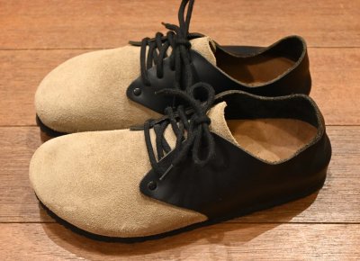 画像2: BIRKENSTOCK"MAINE" ビルケンシュトック スエードコンビ(Beige×Black/39)美中古
