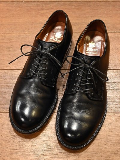 画像1: ALDEN オールデン 53711 カーフプレーントゥ ミリタリーラストメリカ製(BLACK/8-D)箱/袋つき 中古