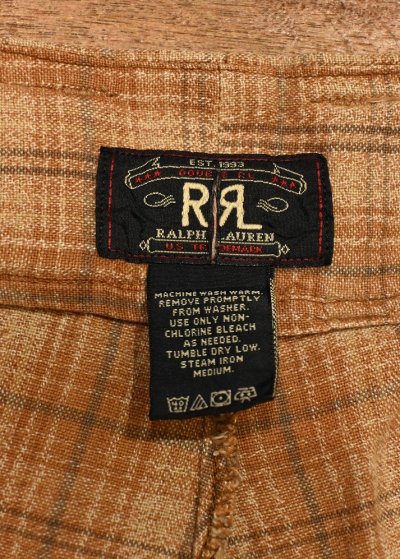 画像2: 90s RRL RALPHLAUREN ダブルアールエル ラルフローレン コットン チェック カーゴショーツ ショートパンツ アメリカ製(BROWN/32)ビンテージ中古 