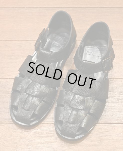 画像1: PARABOOT BEAMS F別注 PACIFIC グレインレザー  グルカサンダル 箱あり  (BLACK/40) 中古 (1)