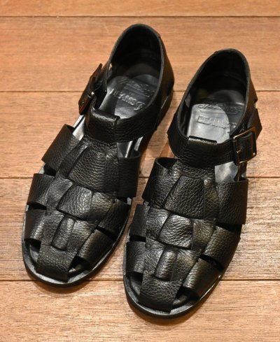 画像1: PARABOOT BEAMS F別注 PACIFIC グレインレザー  グルカサンダル 箱あり  (BLACK/40) 中古