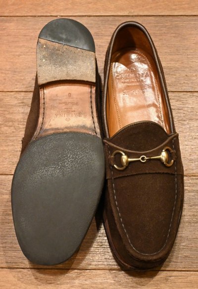 画像3: CARMINA カルミーナ スウェード ビットローファー  (BROWN/UK8) 中古