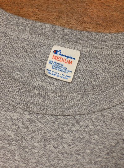 画像2: (クリックポスト185円も可) 80s Champion "US ARMY" Tシャツ アメリカ製 ポリコットン50/50 (杢グレー/M)ビンテージ 中古