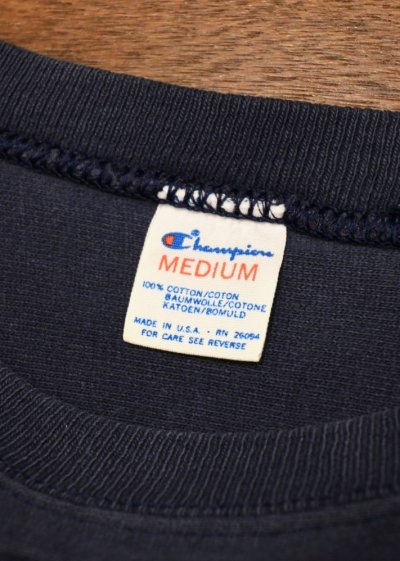 画像3: (クリックポスト185円も可) 80s Champion "SOUTHERN OREGON STATE CALLEGE" フットボールTシャツ アメリカ製 コットン100 (NAVY/M)ビンテージ トリコタグ