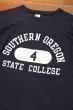 画像2: (クリックポスト185円も可) 80s Champion "SOUTHERN OREGON STATE CALLEGE" フットボールTシャツ アメリカ製 コットン100 (NAVY/M)ビンテージ トリコタグ (2)