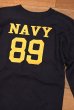 画像2: (クリックポスト185円も可) 80s Champion US NAVY フットボールTシャツ アメリカ製 コットン100 (NAVY/M)ビンテージ トリコタグ (2)
