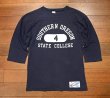 画像1: (クリックポスト185円も可) 80s Champion "SOUTHERN OREGON STATE CALLEGE" フットボールTシャツ アメリカ製 コットン100 (NAVY/M)ビンテージ トリコタグ (1)