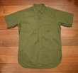 画像1: (クリックポスト185円も可)40s U.S NAVY N-3 POPLIN SHIRTS ポプリンシャツ 袖カット 半袖 (16) 中古 ビンテージ (1)