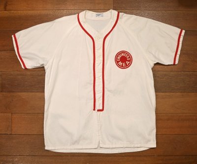 画像1: (クリックポスト185円も可)60s ALL STAR SPORTSWEAR ベースボールシャツ コットン(White×Red)ビンテージ