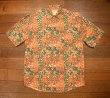 画像1: (クリックポスト185円も可) 80s BANANA REPUBLIC バナナリパブリック フローラル柄 半袖シャツ(Orange/M)ビンテージ (1)