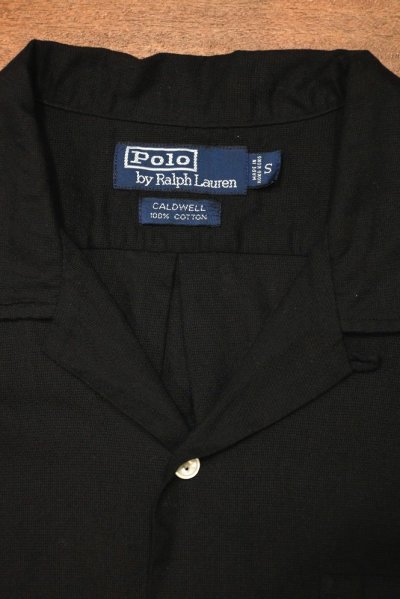画像2: (クリックポスト185円も可)90s ポロラルフローレン CALDWELL 半袖オープンカラーシャツ(BLACK/S)香港製 ビンテージ