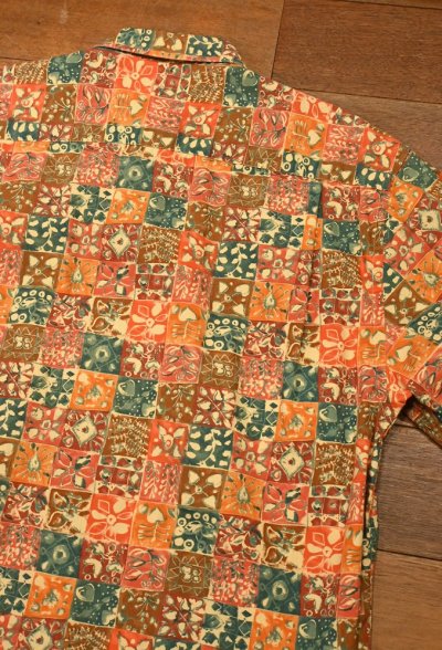 画像3: (クリックポスト185円も可) 80s BANANA REPUBLIC バナナリパブリック フローラル柄 半袖シャツ(Orange/M)ビンテージ