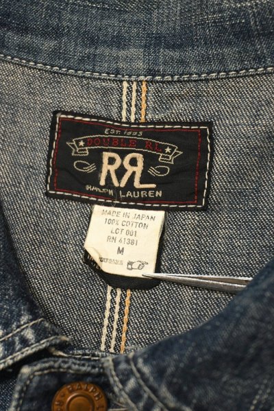 画像2: 00s RRL RALPHLAUREN ダブルアールエル ラルフローレン デニムカバーオールジャケット 日本製(M)ビンテージ 