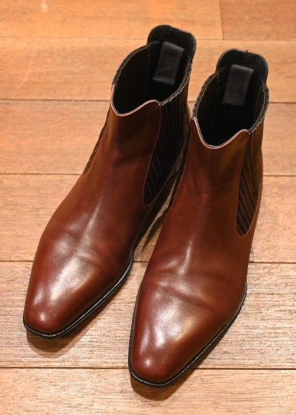 画像1: J.M WESTON ジェイエムウェストン サイドエラスティックブーツ(トゥカンバーガンディ×ブラック,6 1/2-D) 中古 (1)