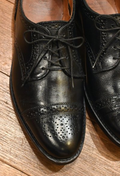 画像2: Allen Edmonds (アレンエドモンズ)  "STRAND"Cap-toe キャップトゥ セミブローグ(BLACK,9 1/2-D)アメリカ製 中古