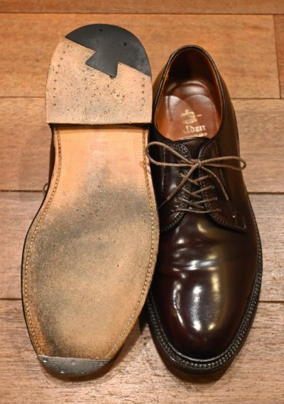 画像3: ALDEN オールデン 990 シェルコードバン プレーントゥ(Burgundy/9-D)箱有り  Horween Shell Cordovan
