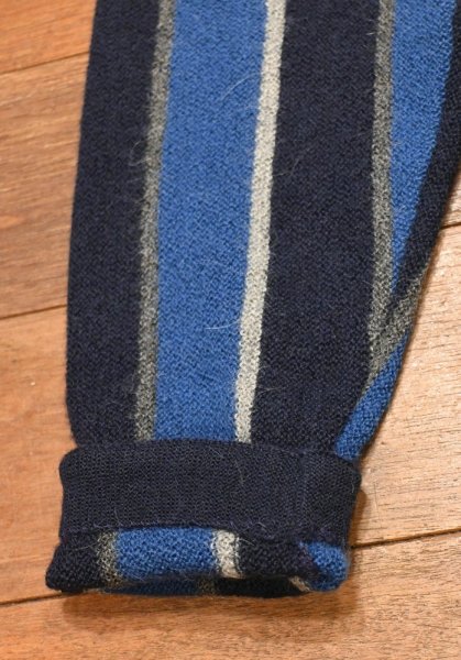 画像7: FANNI LEMMERMAYER ファニ・レママイヤー ALPACA BORDER VN PULLOVER(NAVY/BLUE) アルパカ100% 美中古 (7)