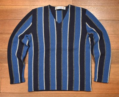 画像1: FANNI LEMMERMAYER ファニ・レママイヤー ALPACA BORDER VN PULLOVER(NAVY/BLUE) アルパカ100% 美中古