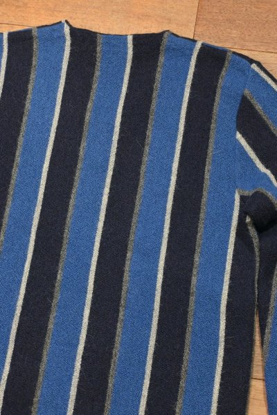 画像9: FANNI LEMMERMAYER ファニ・レママイヤー ALPACA BORDER VN PULLOVER(NAVY/BLUE) アルパカ100% 美中古 (9)