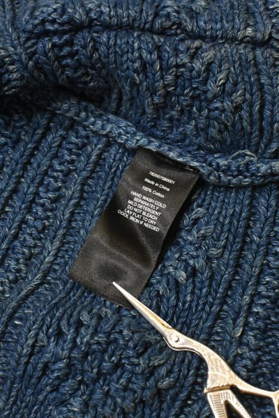画像8: RRL INDIGO SHAWL COLLAR KNIT CARDIGAN インディゴ ショールカラーケーブル編み ニットカーディガン(INDIGO/M)中古 ダブルアールエル (8)