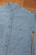 画像2: 40s US NAVY Chambray Shirts シャンブレーシャツ マチ付き 尿素ボタン 美中古 ビンテージ 大戦 (2)