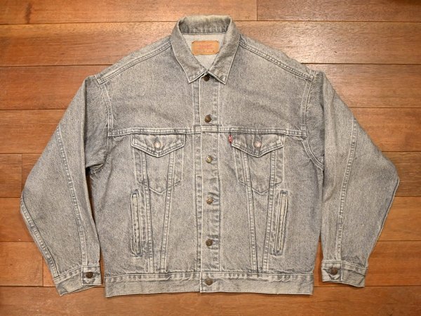 画像1: 80s Levi’s 70507-4853 先染めグレー ウォッシュドデニムジャケット アメリカ製(M)ビンテージ ジージャン (1)