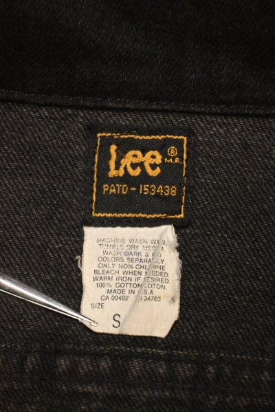 画像2: 90s Lee 220-5019 ブラックデニムジャケット アメリカ製(S)ビンテージ ジージャン