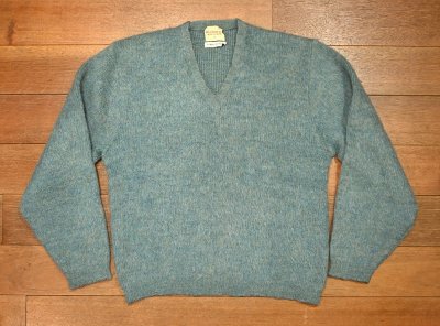 画像1: 60s RICHMAN BROTHERS WOOL+MOHAIR ウール+モヘア セーター(Bluegreen/M)ビンテージモヘア