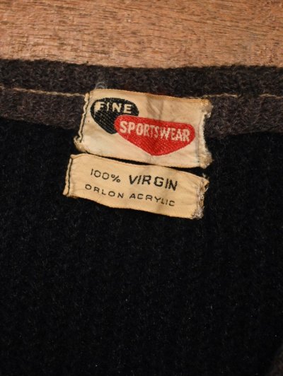 画像2: 60s FINE SPORTWEAR ORLON ACRYLIC メタルボタン アクリル カーディガン(Black/XL?)ビンテージ