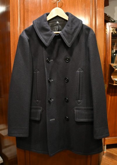 画像1: KAPTAIN SUNSHINE Wool/Silk Pea Coat キャプテンサンシャイン ピーコート(Navy/36)中古