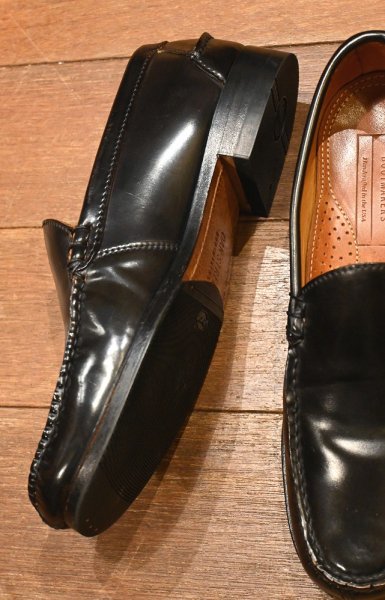 画像6: OAK STREET BOOTMAKERS シェルコードバン コブラヴァンプ ローファー アメリカ製(BLACK/8.5-E)箱有りHorween Shell Cordovan (6)