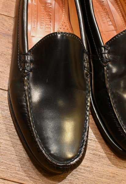 画像3: OAK STREET BOOTMAKERS シェルコードバン コブラヴァンプ ローファー アメリカ製(BLACK/8.5-E)箱有りHorween Shell Cordovan (3)
