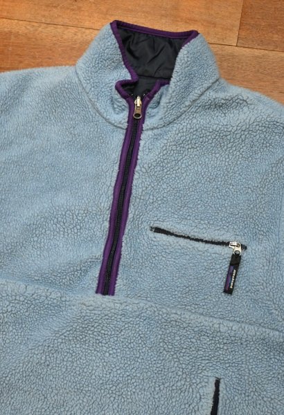 画像2: 1993年 Patagonia パタゴニア リバーシブル グリセード プルオーバー 雪なしタグ アメリカ製(LIGHT BLUE×NAVY/L)ビンテージ (2)