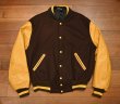 画像1: 70-80s Admiral Sportswear レザースリーブアワードジャケット スタジャン(Brown×Mastered/46)ビンテージ (1)