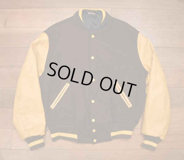 画像1: 70-80s Admiral Sportswear レザースリーブアワードジャケット スタジャン(Brown×Mastered/46)ビンテージ (1)