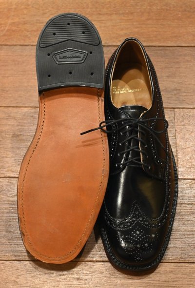画像3: 80s DEADSTOCK MR.MARTI TO MEMPHIS FIRE DEPT ロングウィングチップ レザーシューズ(BLACK/8.5 M)箱入りデッドストック