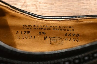 画像2: 80s DEADSTOCK MR.MARTI TO MEMPHIS FIRE DEPT ロングウィングチップ レザーシューズ(BLACK/8.5 M)箱入りデッドストック