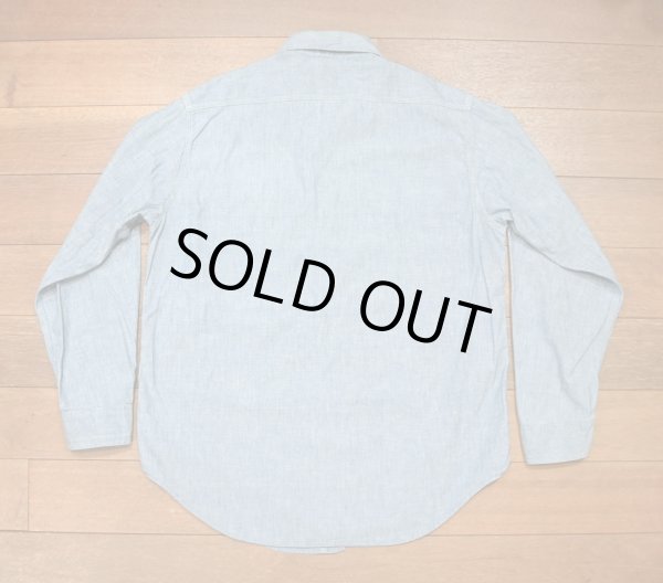 画像8: (クリックポスト185円も可) 60s Sears シャンブレーシャツ 猫目ボタン 美品 (Lくらい)ビンテージ (8)