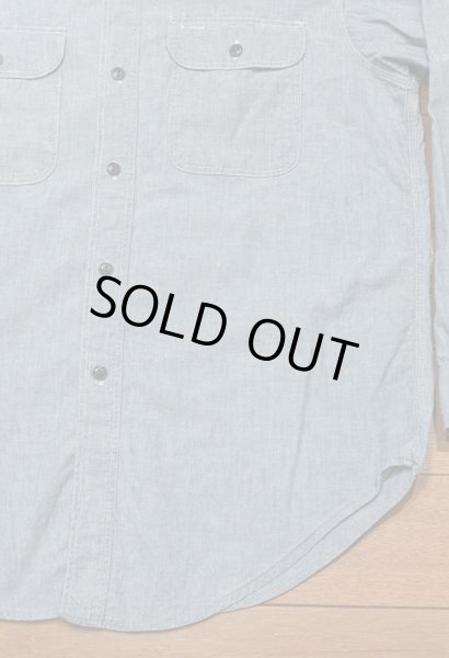 画像5: (クリックポスト185円も可) 60s Sears シャンブレーシャツ 猫目ボタン 美品 (Lくらい)ビンテージ (5)