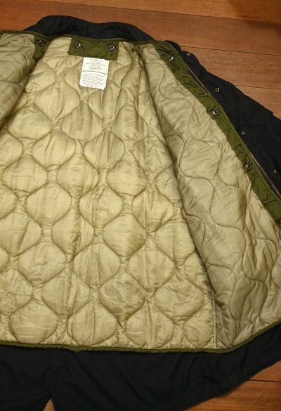 画像2: (後染めBLACK) US ARMY M65 フィッシュテイルパーカー モッズコート ライナーセット(M)美品ユーズド 