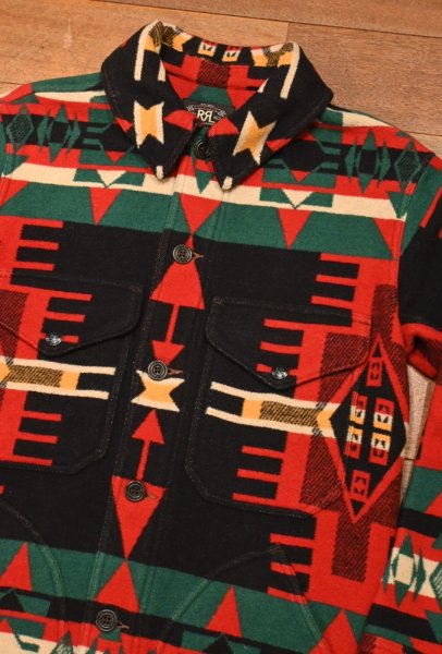 画像2: RRL ネイティブ柄 ウールジャケット(S)美中古 ダブルアールエルラルフローレン (2)