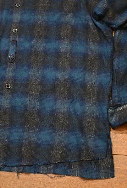 画像5: GREG LAUREN Blue Plaid Studio Shirts (3)グレッグローレンアメリカ製 (5)