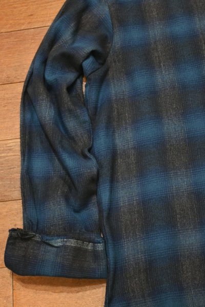 画像6: GREG LAUREN Blue Plaid Studio Shirts (3)グレッグローレンアメリカ製 (6)