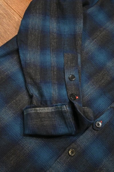 画像9: GREG LAUREN Blue Plaid Studio Shirts (3)グレッグローレンアメリカ製 (9)