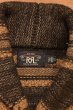 画像6: RRL ショールカラー ニットロングカーディガン ガウン コンチョボタン ウール/リネン(BROWN/XS)美中古 ダブルアールエルラルフローレン (6)