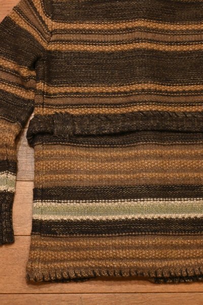 画像10: RRL ショールカラー ニットロングカーディガン ガウン コンチョボタン ウール/リネン(BROWN/XS)美中古 ダブルアールエルラルフローレン (10)