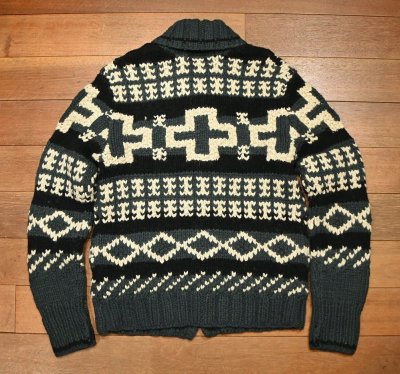 画像3: '14 RRL COWICHAN SWEATER”HAND KNIT”KNIT CARDIGAN カウチンセーター ハンドニット(GREEN/M)中古 ダブルアールエル